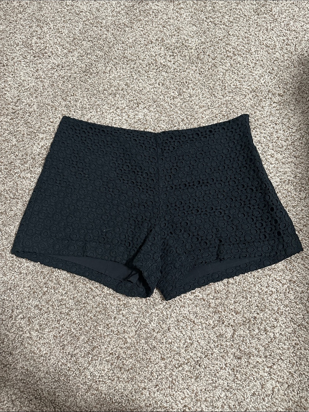 Banana Republic Black High-Waist Eyelet Lace Shorts